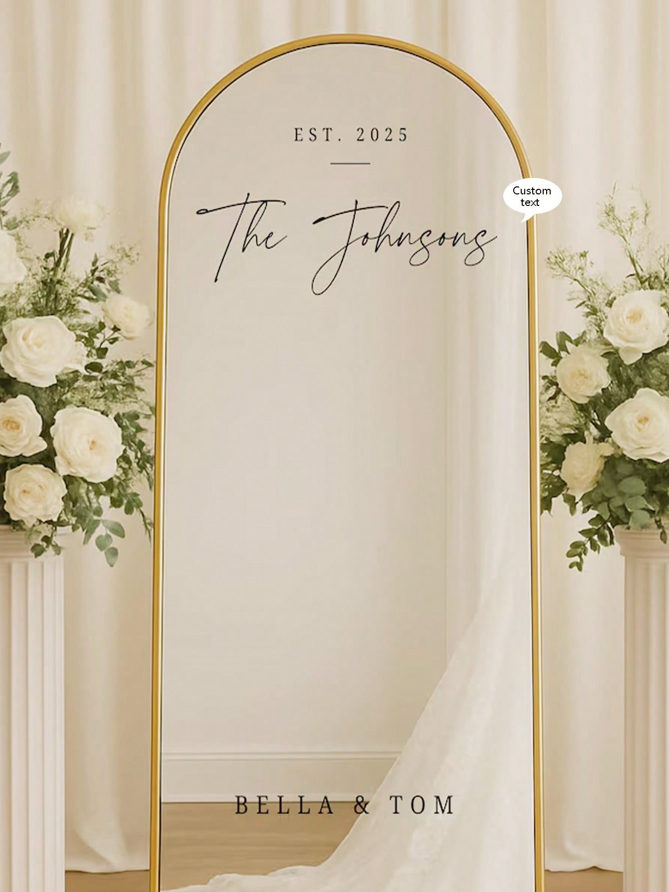 Custom Wedding Mirror Decal Stickers